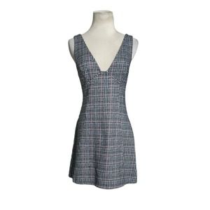 Topshop black white plaid sleeveless mini dress size 6